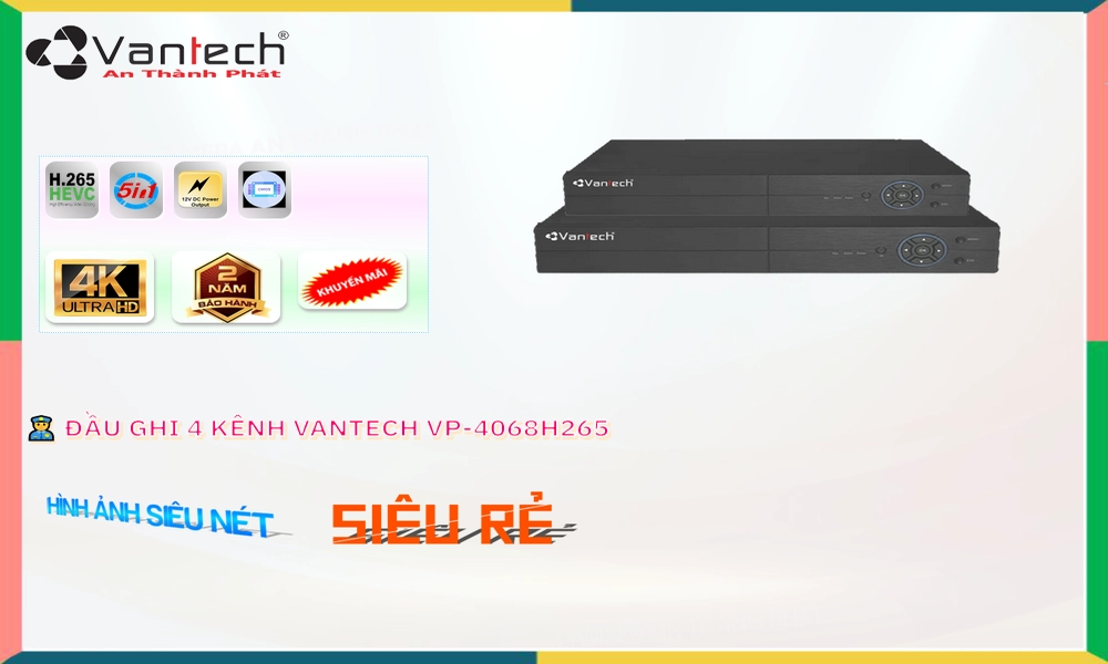 VP-4068H265 Đầu Ghi Hình VP-4068H265 Đầu Ghi Hình