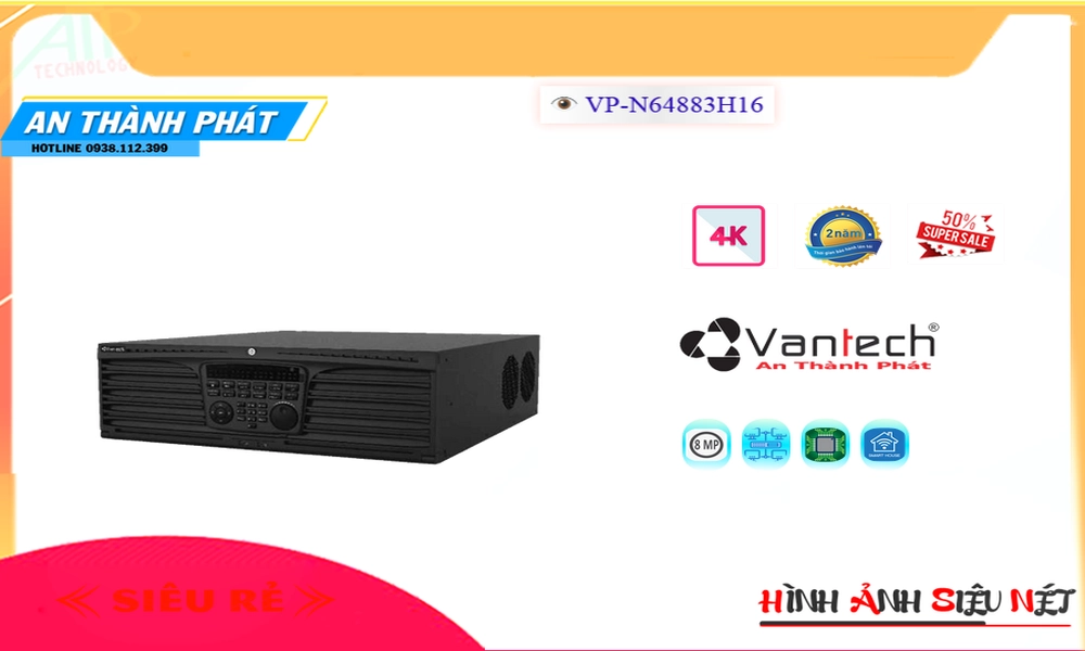 VP-N64883H16 Đầu ghi hình IP 64 kênh 8.0MP,Giá VP-N64883H16,VP-N64883H16 Giá Khuyến Mãi,bán VP-N64883H16, IP