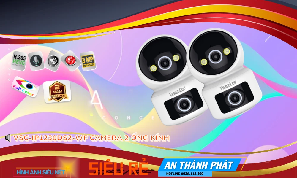Camera Wifi 2 Ống Kính VSC-IP1230DS2-WF Camera Wifi 2 Ống Kính VSC-IP1230DS2-WF