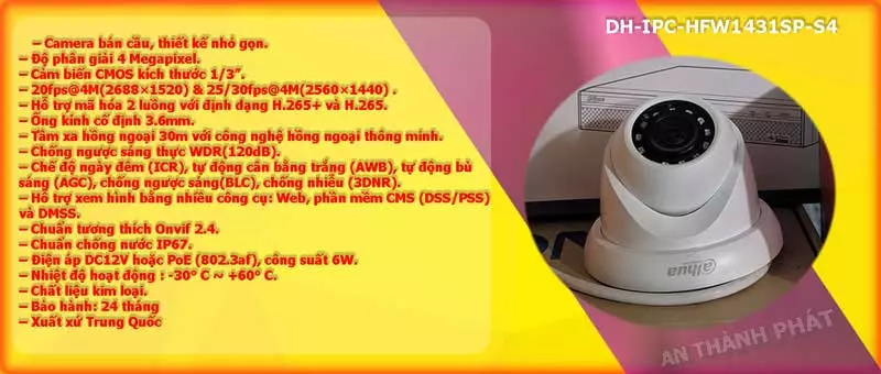Camera ip dahua DH-IPC-HDW1431SP-S4
