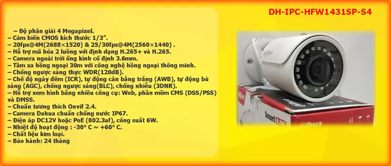 Camera dahua DH-IPC-HFW1431SP-S4