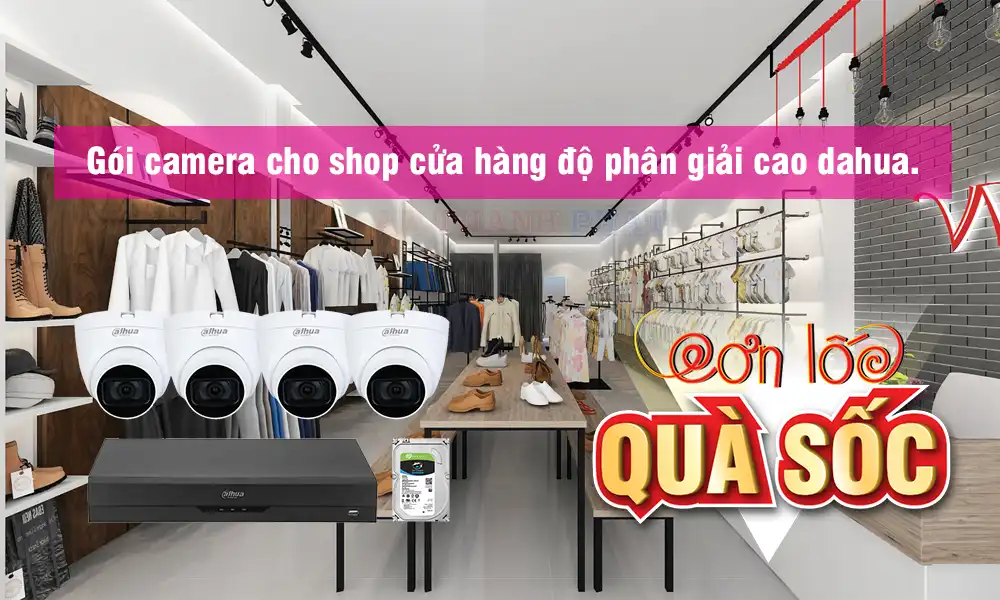 Gói camera cho shop cửa hàng độ phân giải cao dahua.