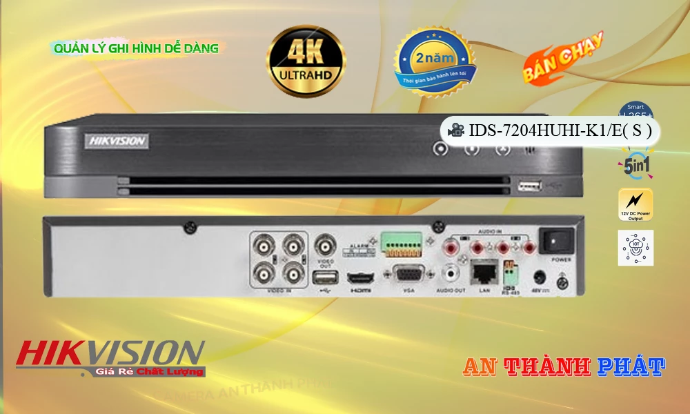 iDS-7204HUHI-K1/E(S) Đầu Ghi Hình Sắc Nét