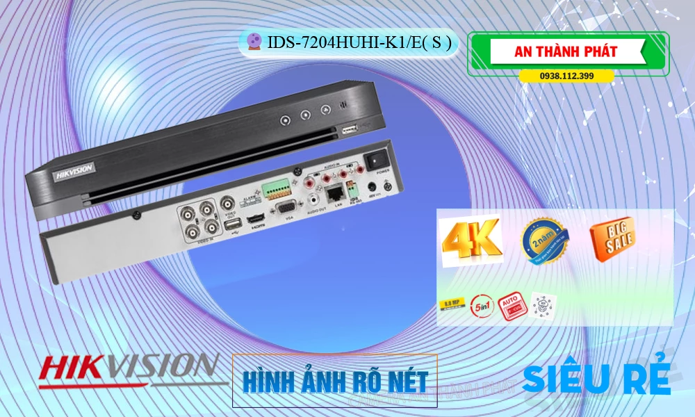 iDS-7204HUHI-K1/E(S) Đầu Ghi Hình Sắc Nét