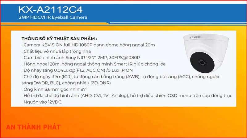 Camera quan sát KBVISION KX-A2112C4